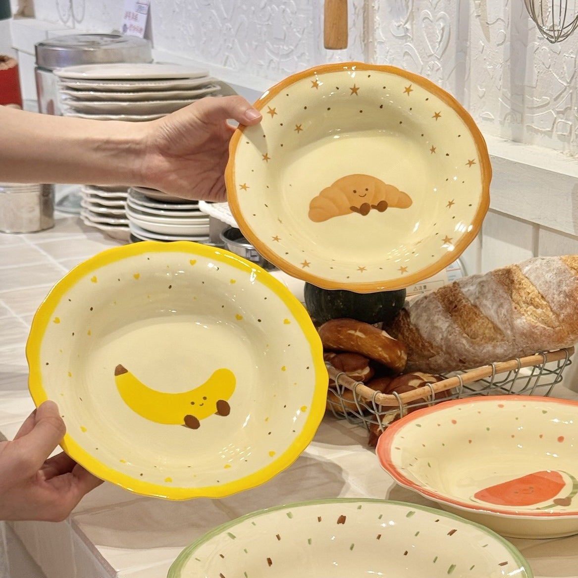 Food Print Ceramic Plate 8.5 inch