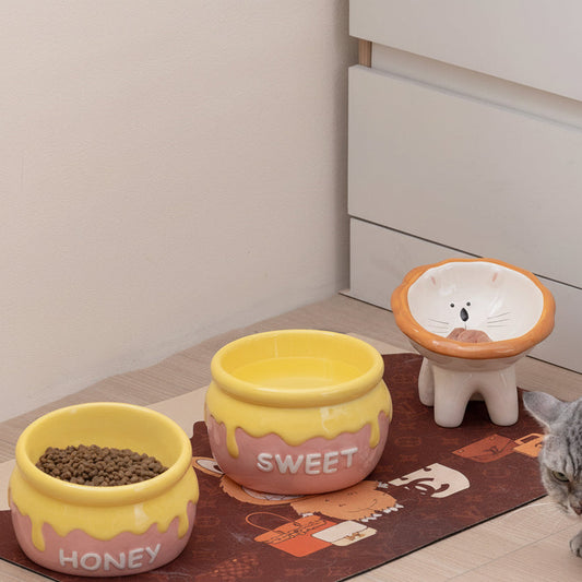 Honey Jar Cat & Dog Bowl