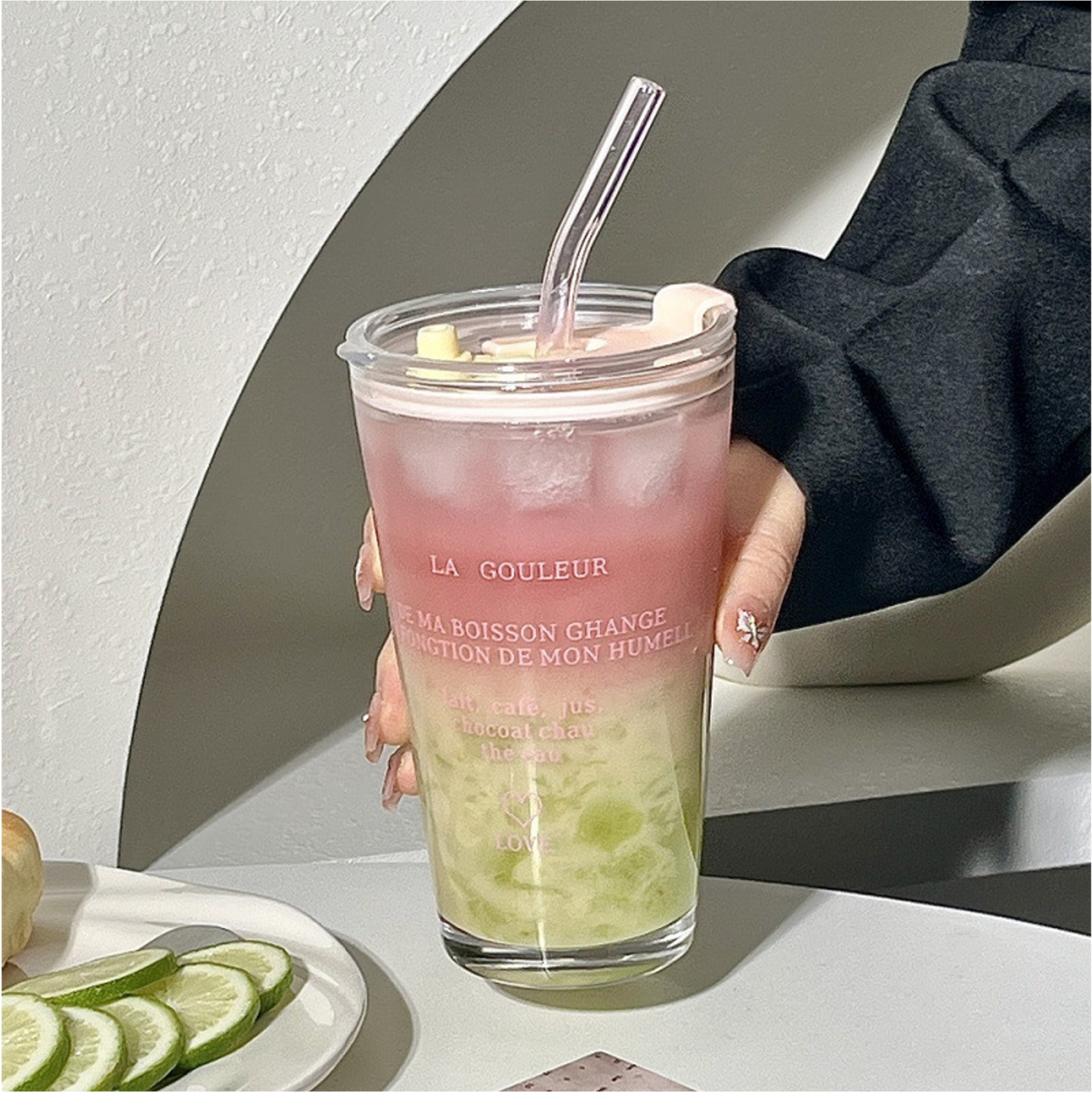 Gradient Tumbler with Straw
