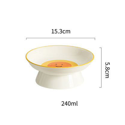 Egg York Smiling Face Cat & Dog Bowl