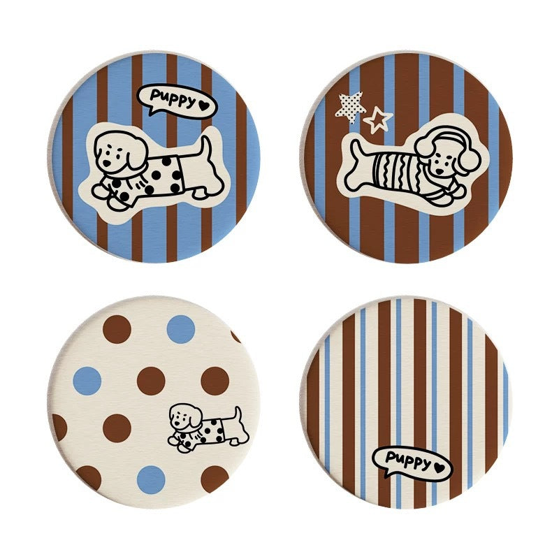 Cartoon Diatom Mud Coaster