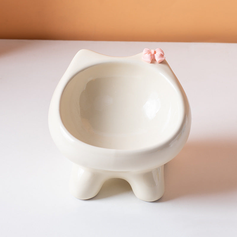 Cut Cat Bowl with Bow Tie