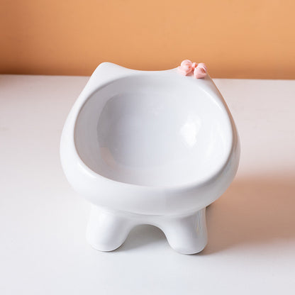 Cut Cat Bowl with Bow Tie