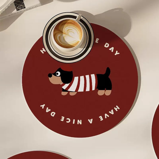 Cheerful Dachshund Coaster Set of 4