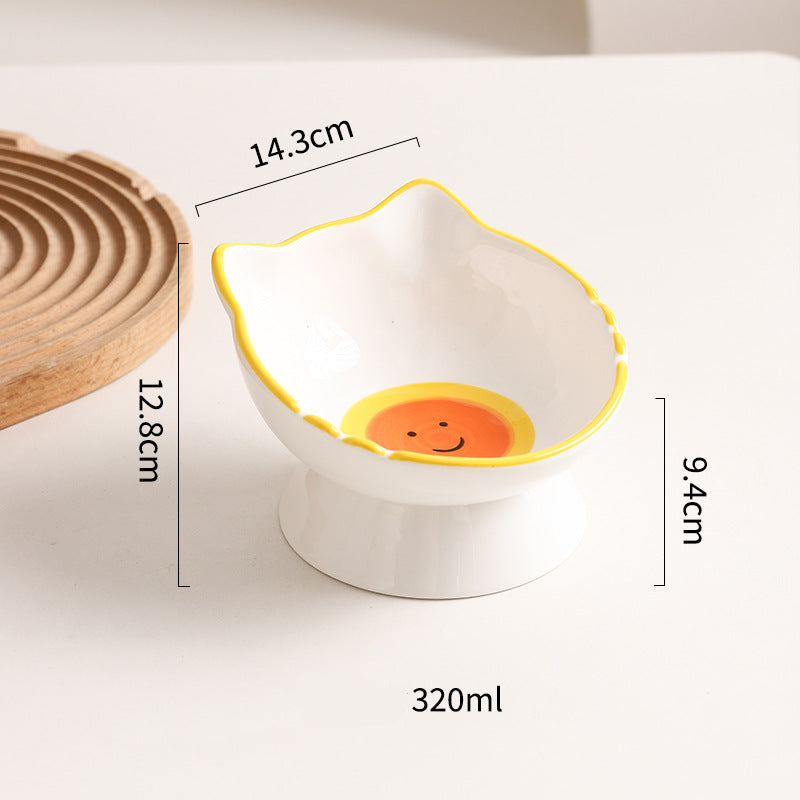 Egg York Smiling Face Cat & Dog Bowl