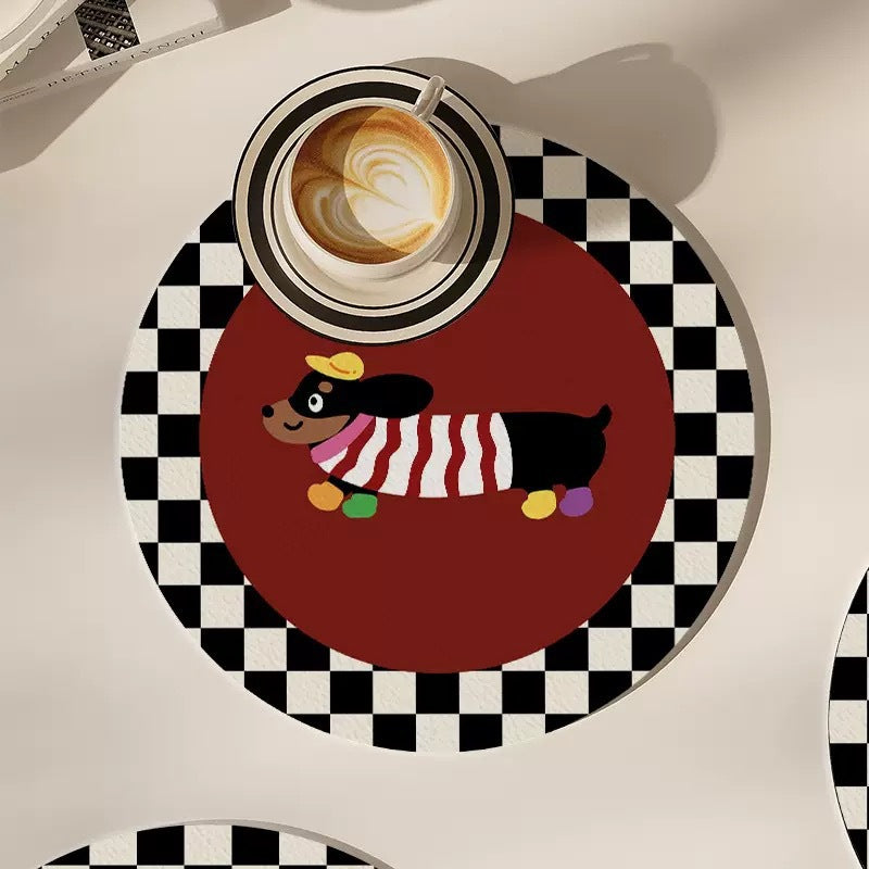 Cheerful Dachshund Coaster Set of 4