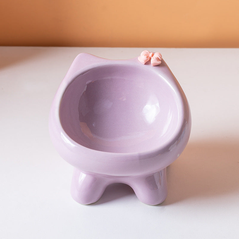 Cut Cat Bowl with Bow Tie