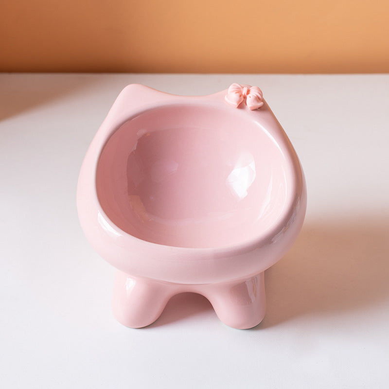 Cut Cat Bowl with Bow Tie