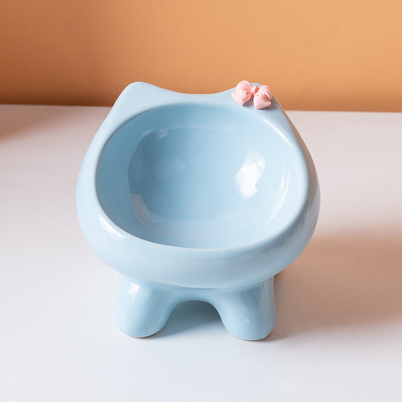 Cut Cat Bowl with Bow Tie