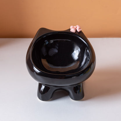 Cut Cat Bowl with Bow Tie