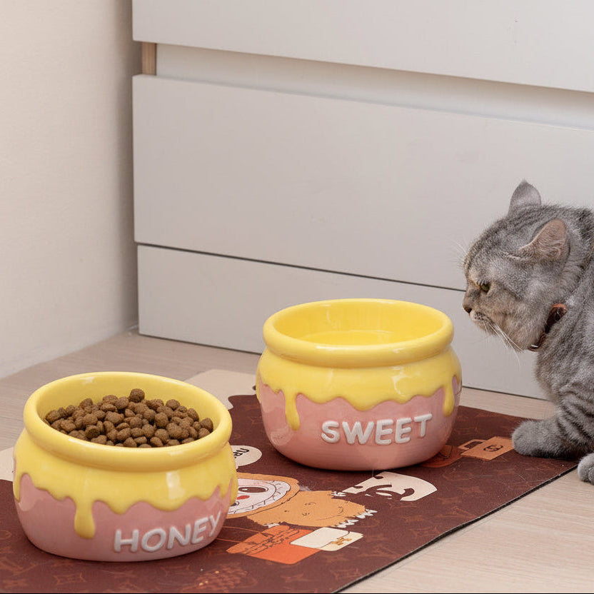 Honey Jar Cat & Dog Bowl