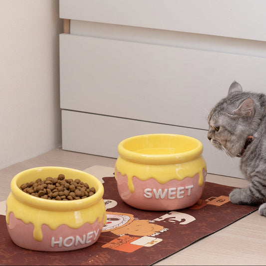 Honey Jar Cat & Dog Bowl