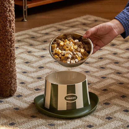Stainless Steel Bowl for Cat & Dog in Hat Shape
