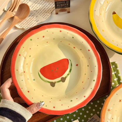 Food Print Ceramic Plate 8.5 inch
