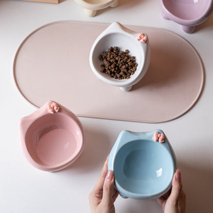 Cut Cat Bowl with Bow Tie