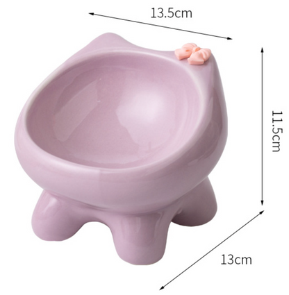 Cut Cat Bowl with Bow Tie