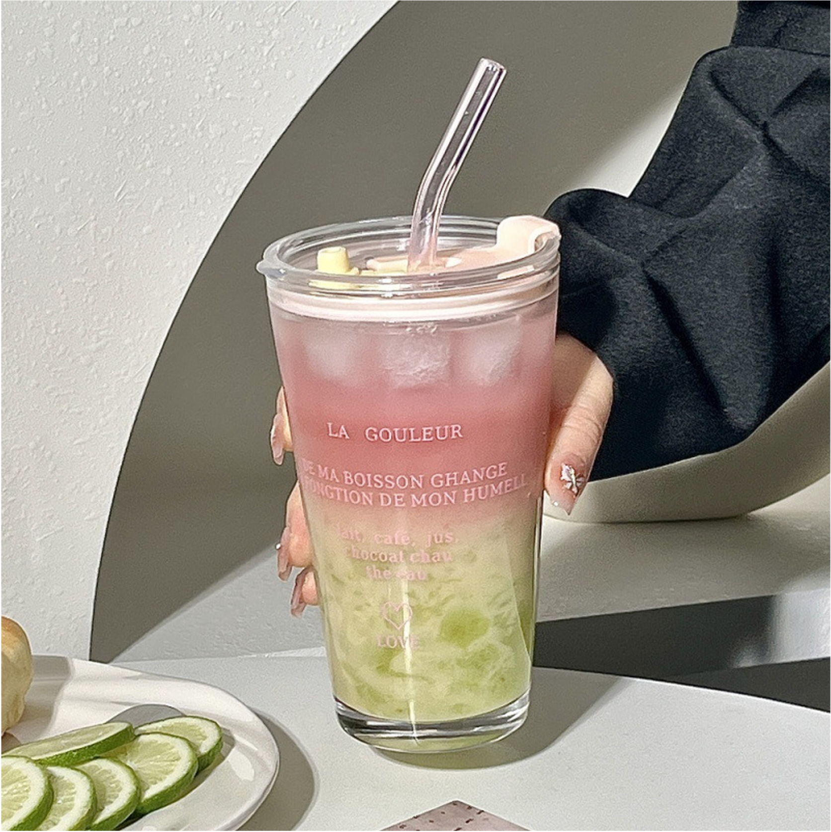 Gradient Tumbler with Straw