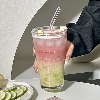 Gradient Tumbler with Straw