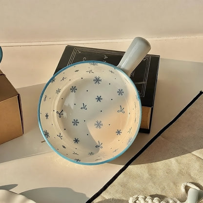 Snowflake Winter Ceramic Bowl Set